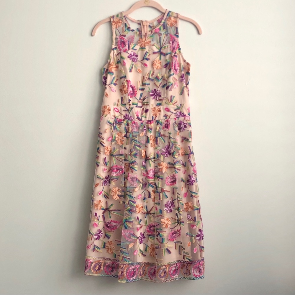 Alexia Admor Embroidered Mesh Dress, Size XS/2